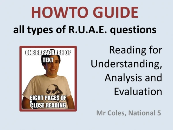 HOWTO GUIDE all types of R.U.A.E. questions