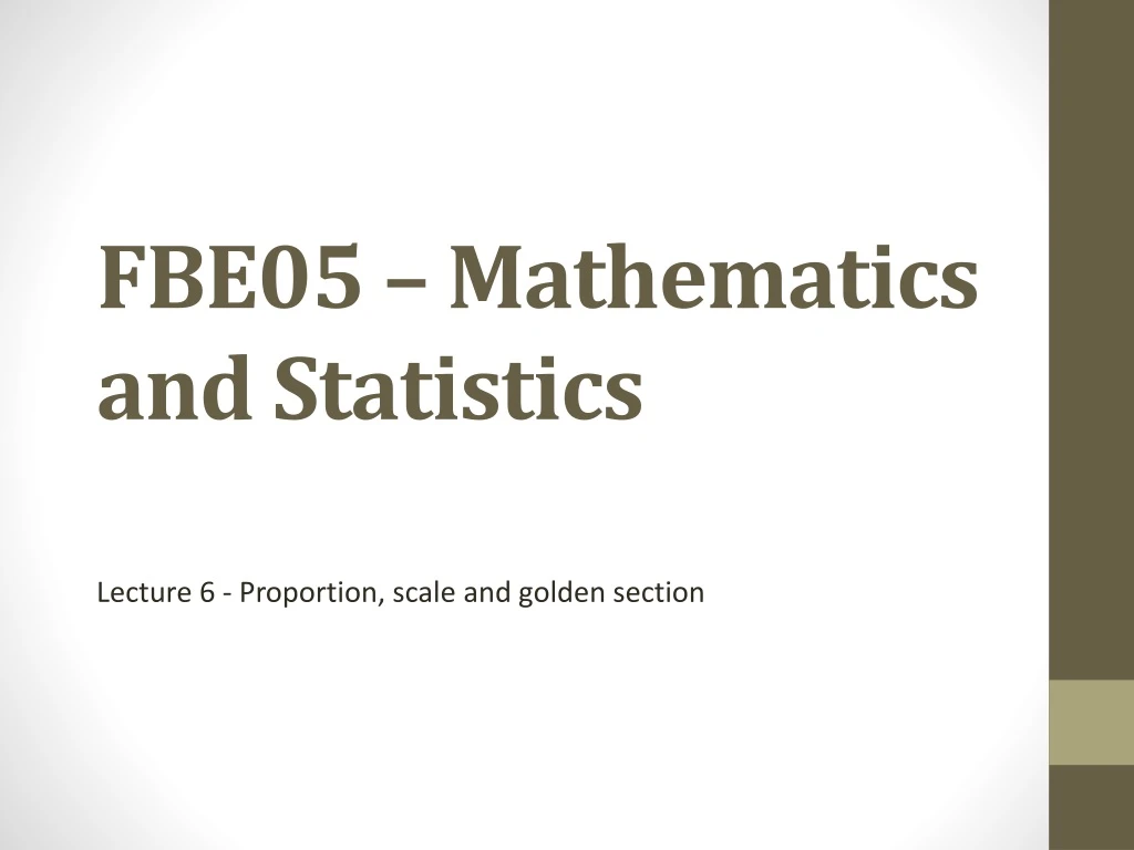 fbe05 mathematics and statistics