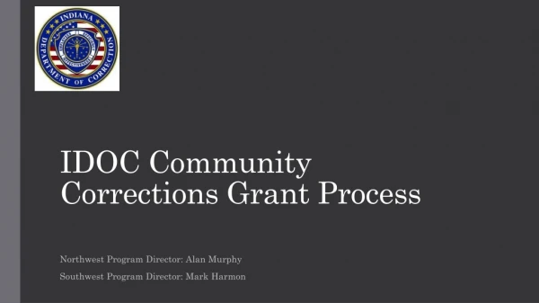 IDOC Community Corrections Grant Process