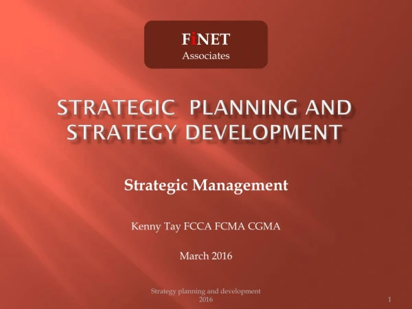 Strategic planning and strategy development