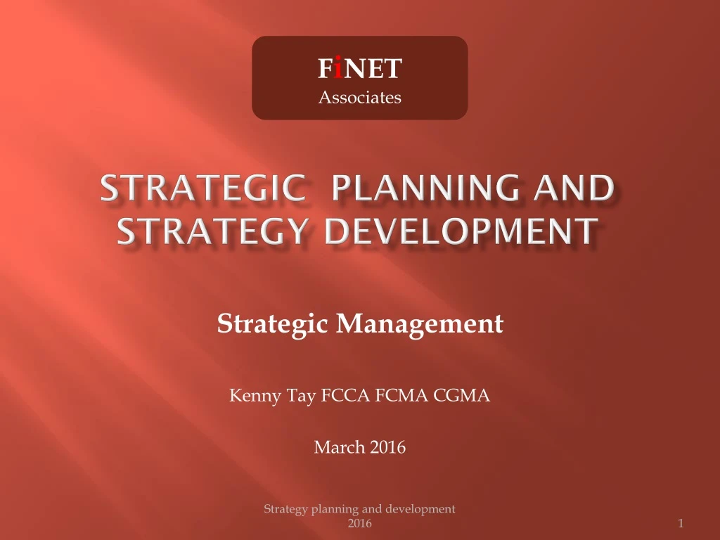 strategic planning and strategy development