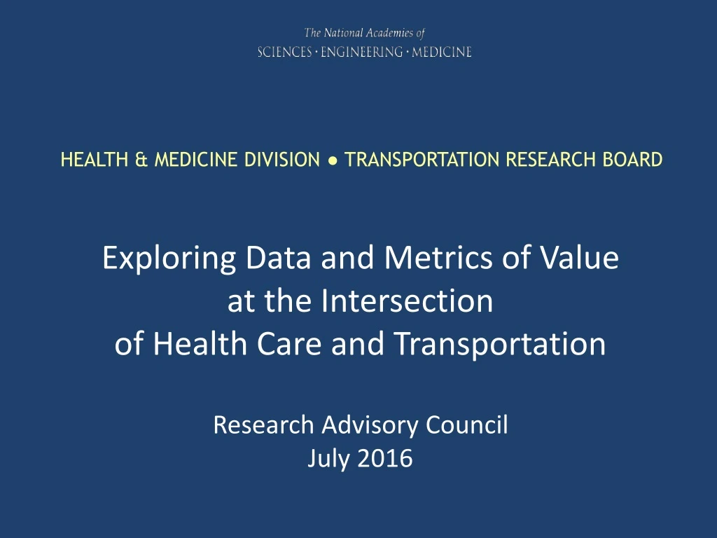 health medicine division transportation research