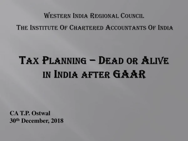 Western India Regional Council The Institute Of Chartered Accountants Of India