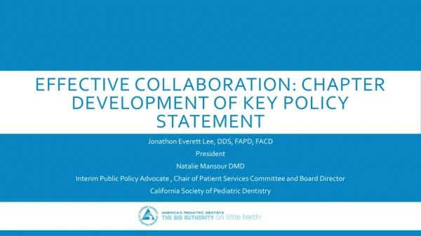 Effective Collaboration: Chapter Development of Key Policy Statement