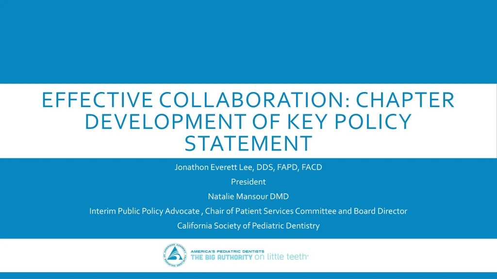 effective collaboration chapter development of key policy statement