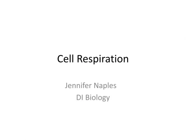 Cell Respiration