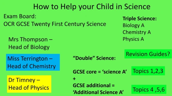 How to Help your Child in Science
