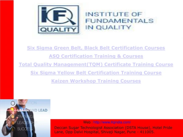 Six Sigma Green Belt, Black Belt Certification Courses ASQ Certification Training &amp; Courses