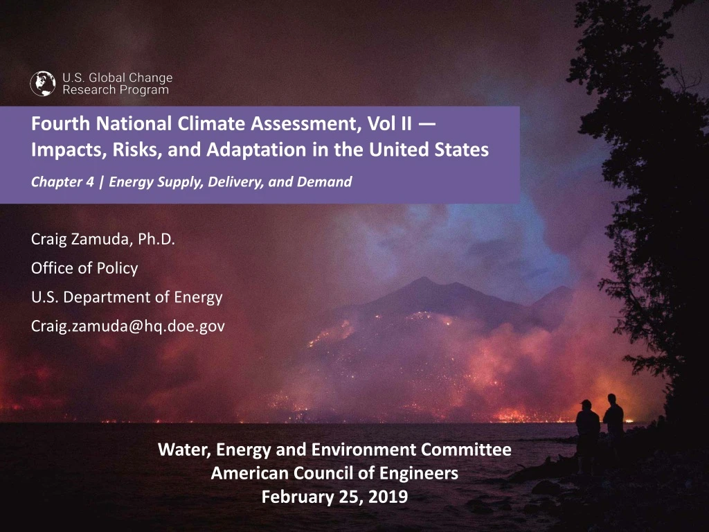 craig zamuda ph d office of policy u s department of energy craig zamuda@hq doe gov