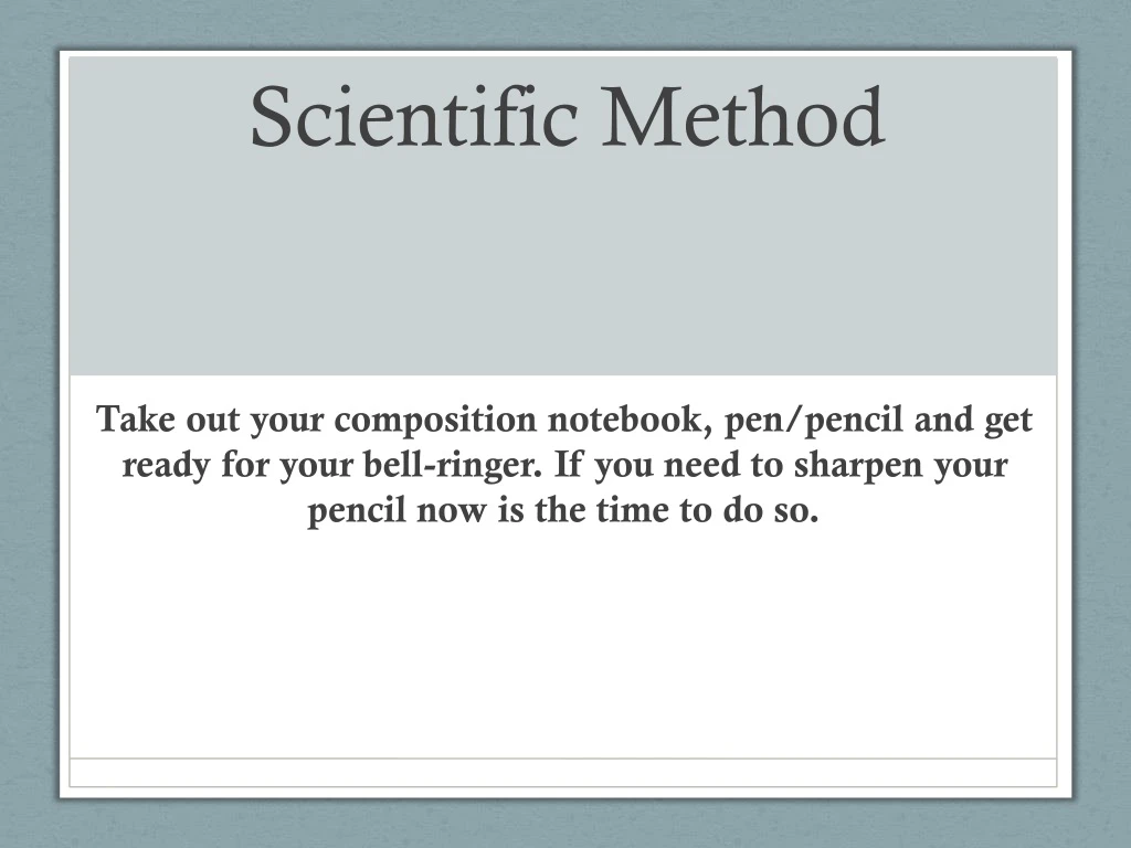 scientific method