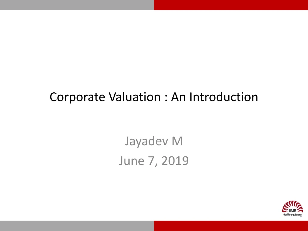 corporate valuation an introduction
