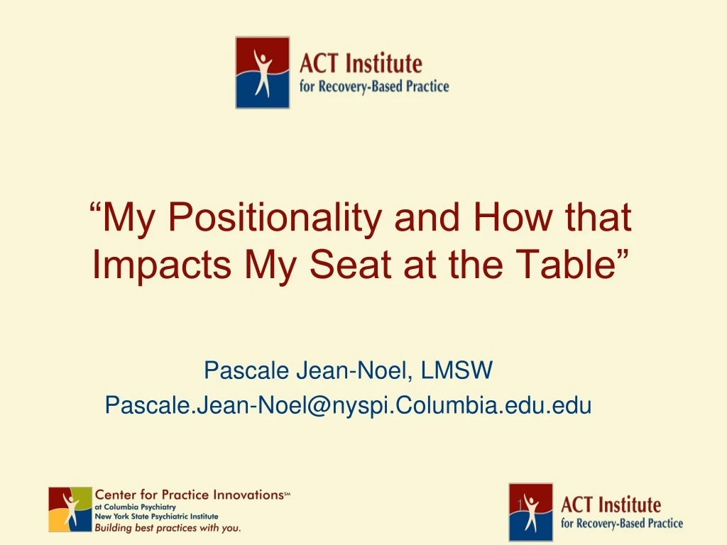 my positionality and how that impacts my seat at the table