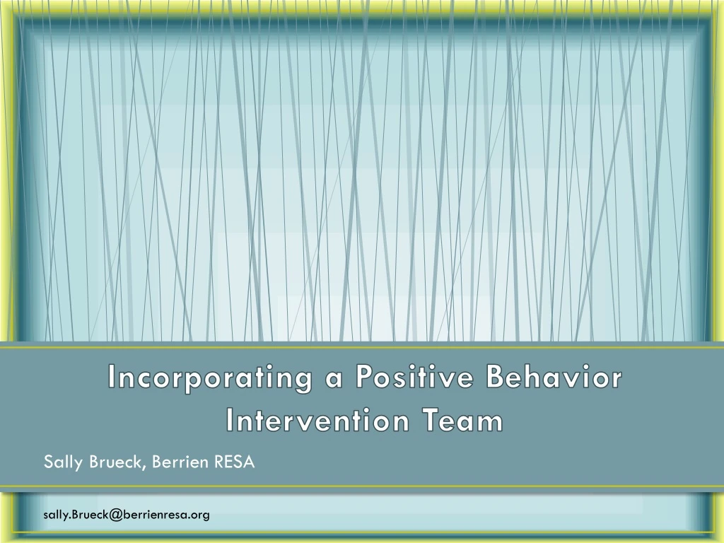 incorporating a positive behavior intervention team