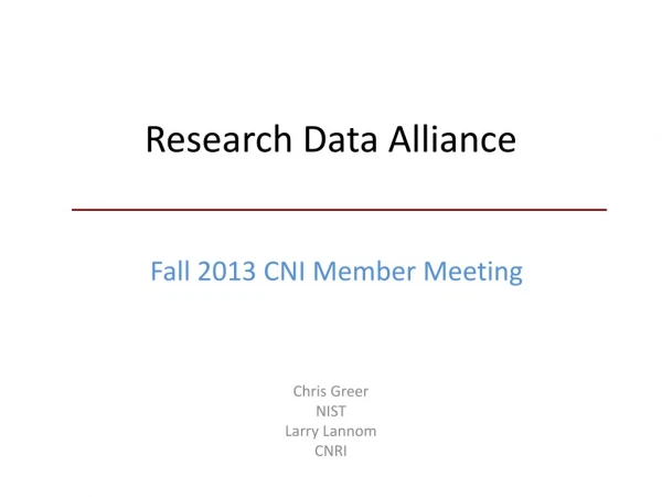Research Data Alliance