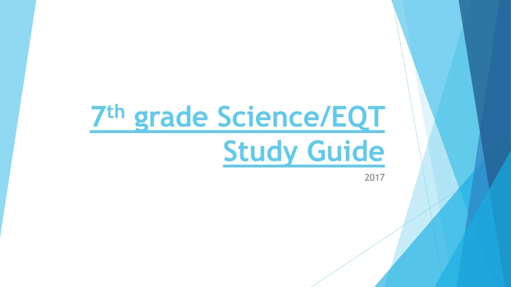 7 th grade science eqt study guide