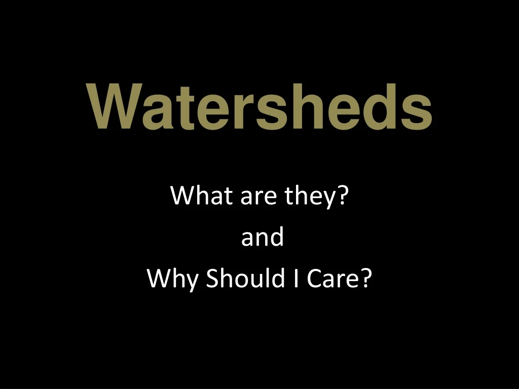 watersheds