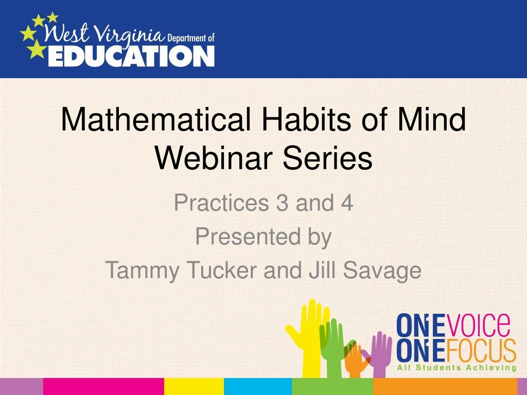 mathematical habits of mind webinar series