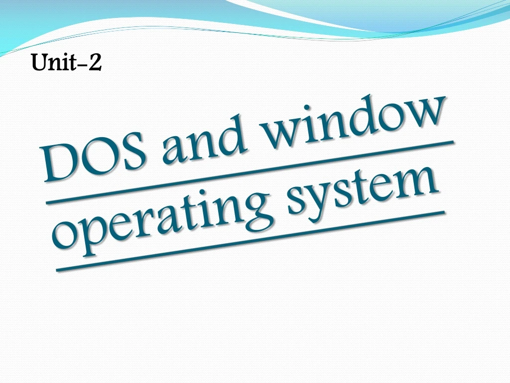 dos and window operating system
