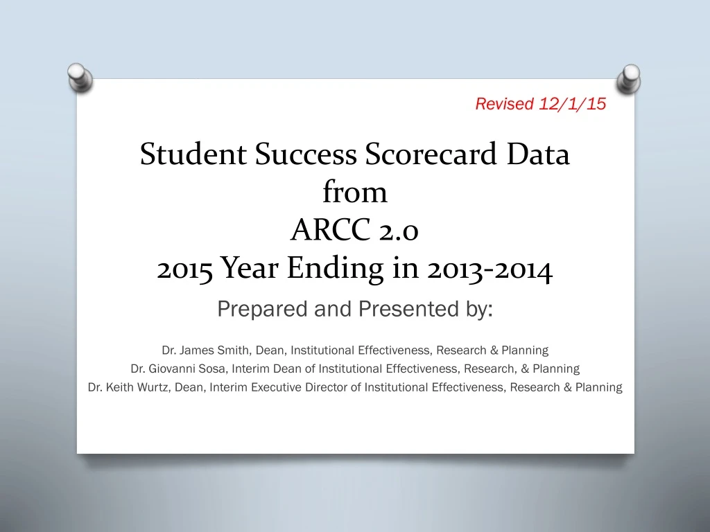 student success scorecard data from arcc 2 0 2015 year ending in 2013 2014