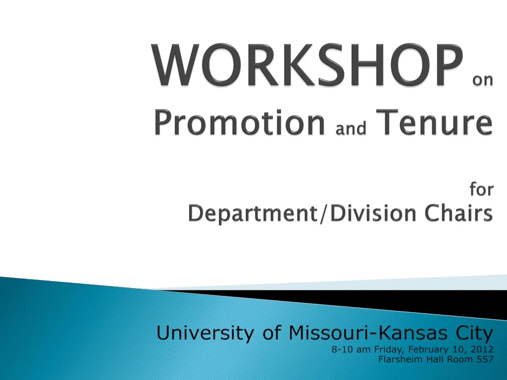 workshop on promotion and tenure for department
