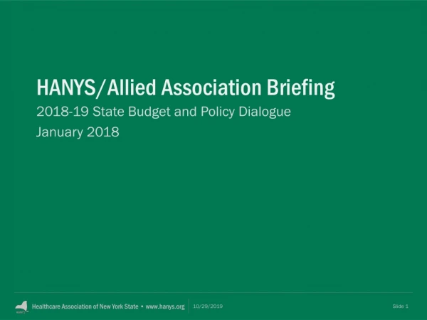 HANYS/Allied Association Briefing