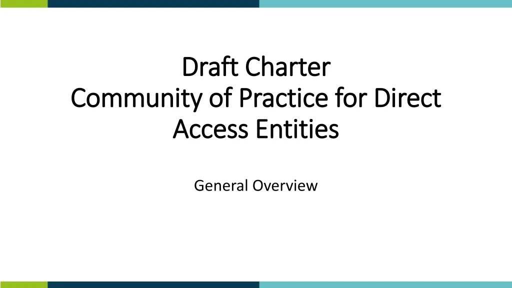 draft charter community of practice for direct access entities