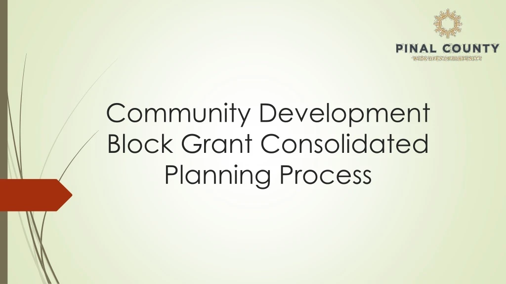 community development block grant consolidated planning process