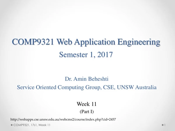 COMP9321 Web Application Engineering Semester 1, 2017
