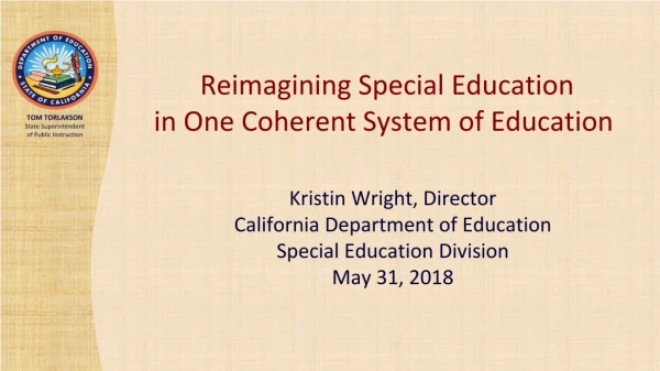 Reimagining Special Education in One Coherent System of Education