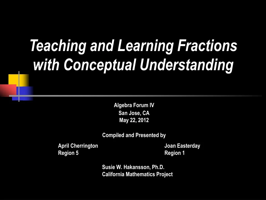 teaching and learning fractions with conceptual