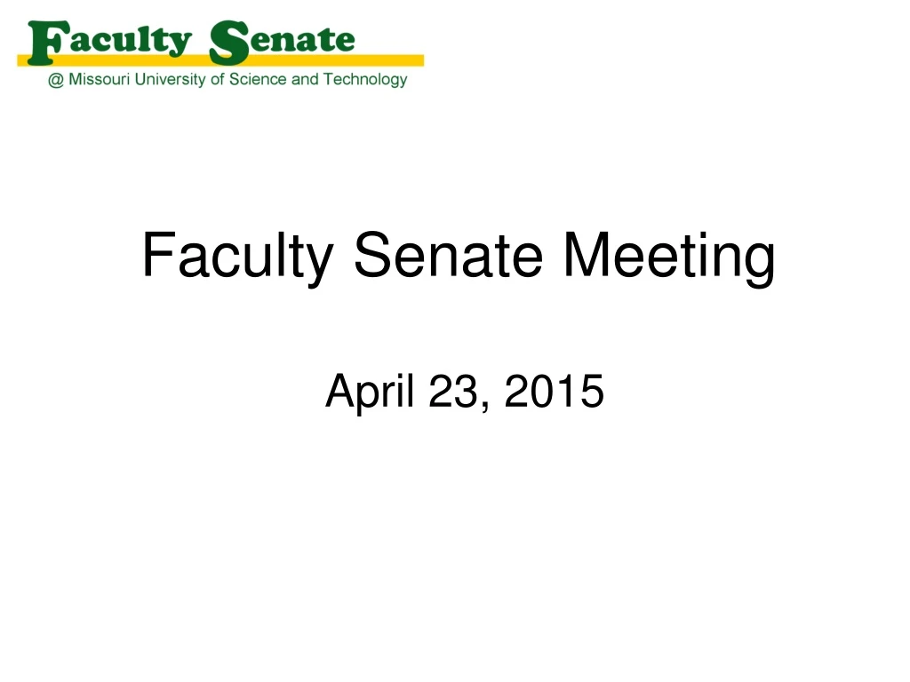 faculty senate meeting april 23 2015