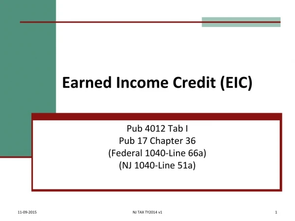 Earned Income Credit (EIC)