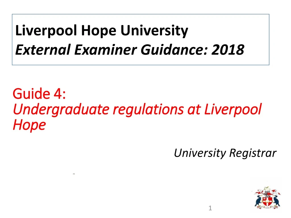 guide 4 undergraduate regulations at liverpool hope