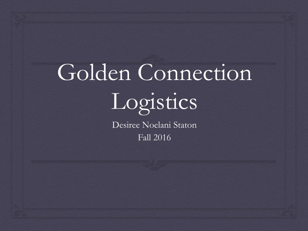 golden connection logistics