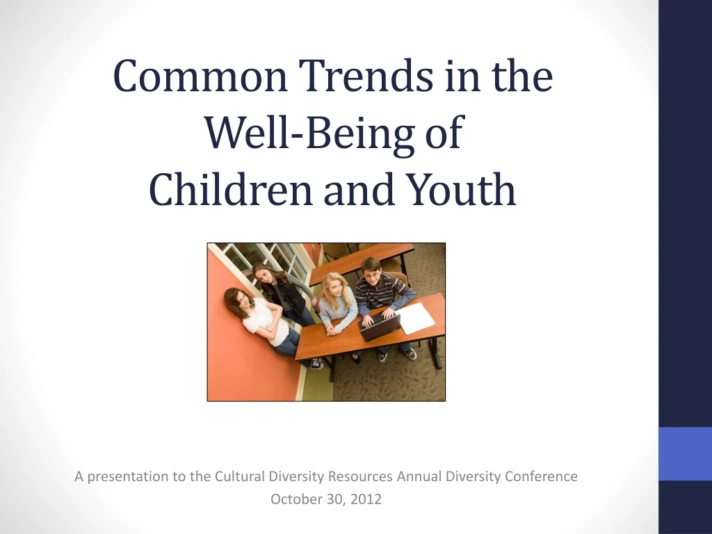 common trends in the well being of children and youth
