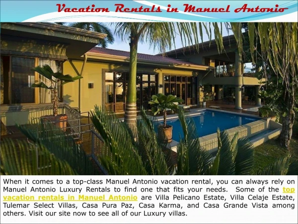 Vacation Rentals in Manuel Antonio