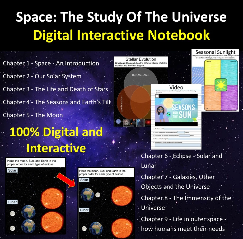 space the study of the universe digital interactive notebook