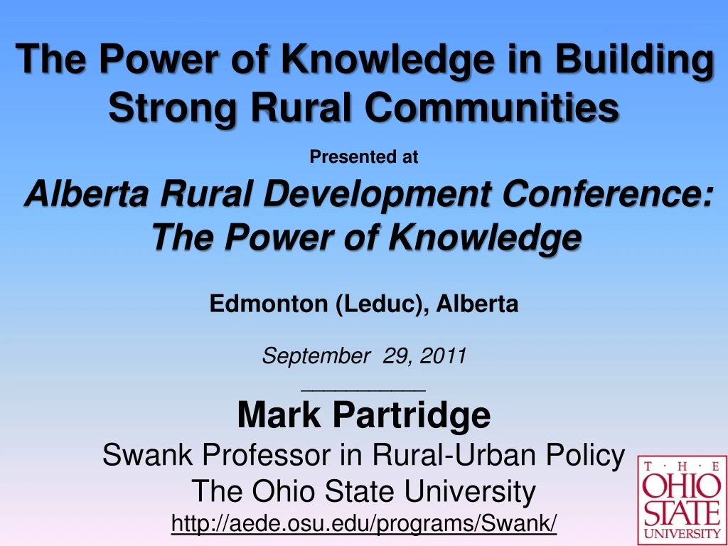 the power of knowledge in building strong rural
