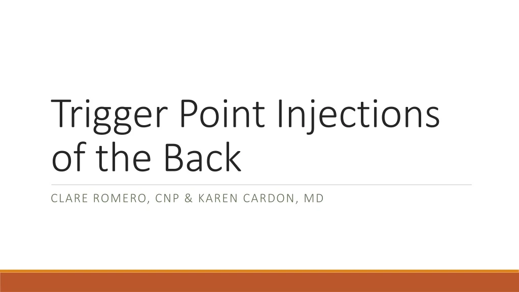 trigger point injections of the back