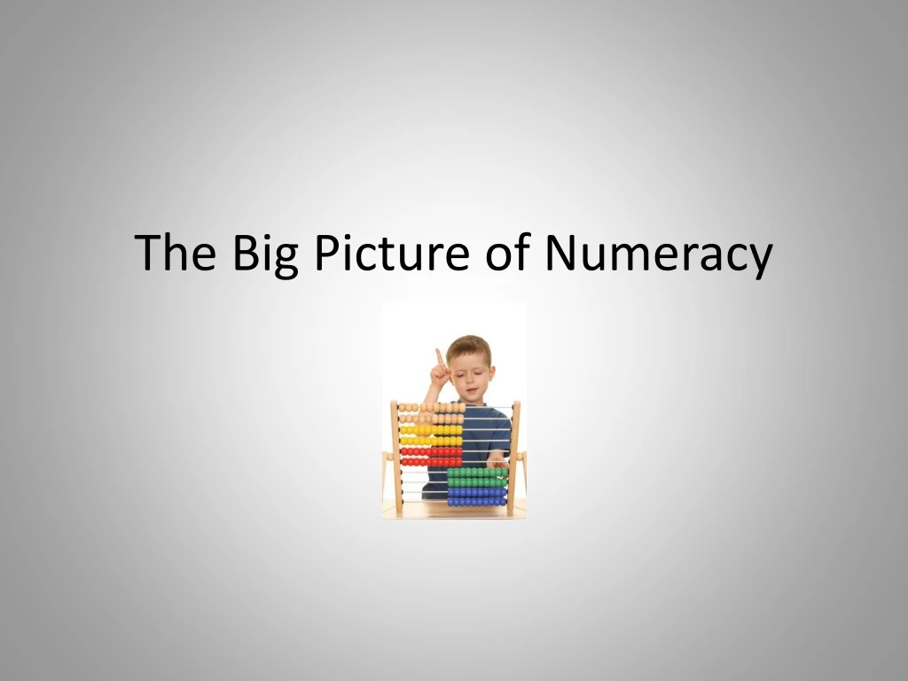 the big picture of numeracy