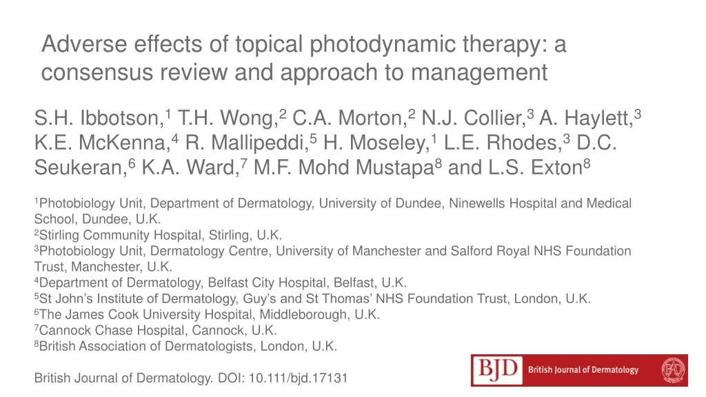 adverse effects of topical photodynamic therapy a consensus review and approach to management