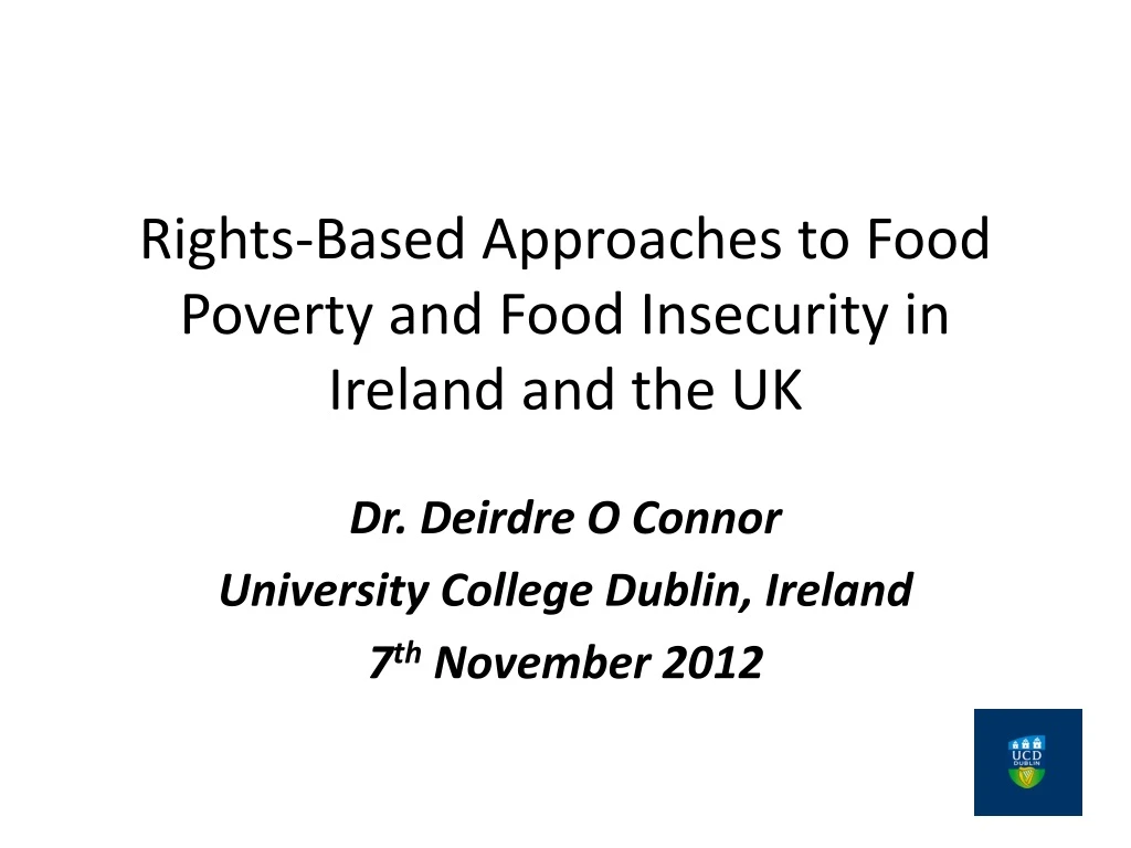 rights based approaches to food poverty and food insecurity in ireland and the uk