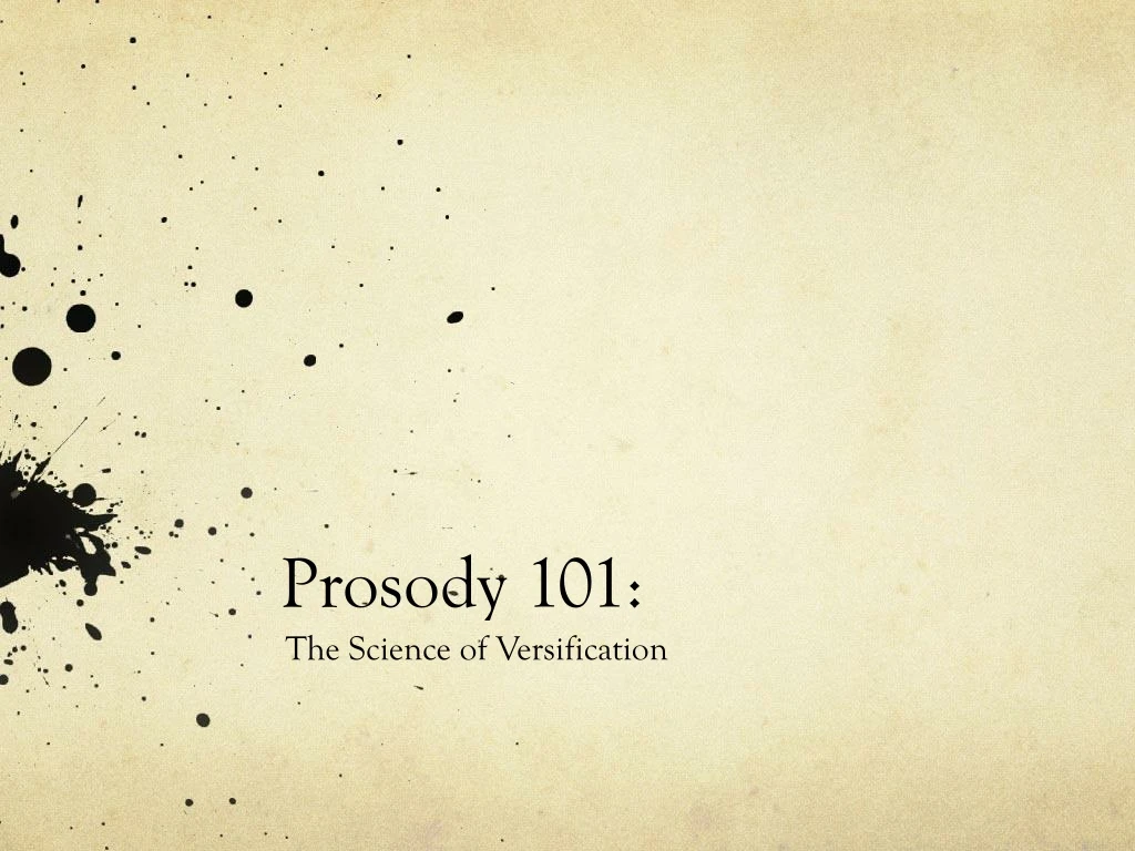 prosody 101