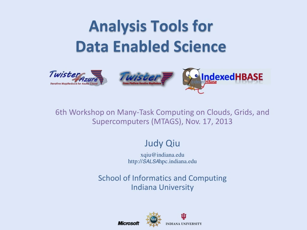 analysis tools for data enabled science