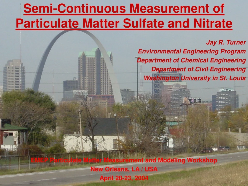 semi continuous measurement of particulate matter sulfate and nitrate