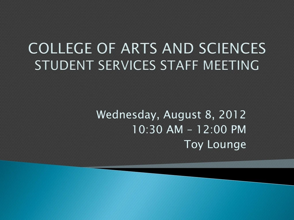 college of arts and sciences student services staff meeting