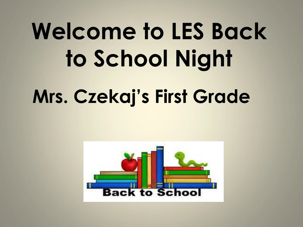 welcome to les back to school night