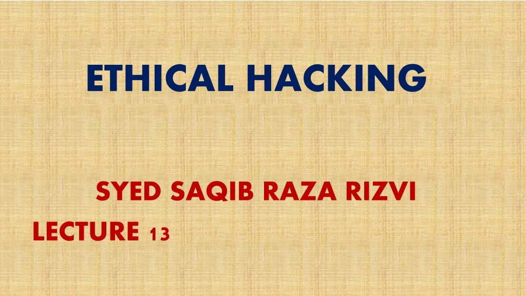 ethical hacking