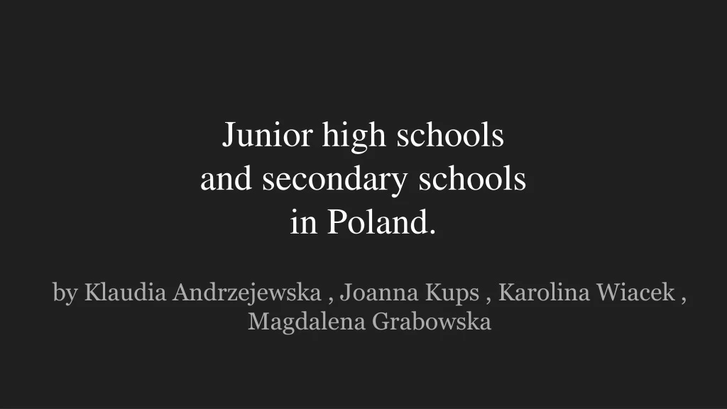 junior high schools and secondary schools in poland