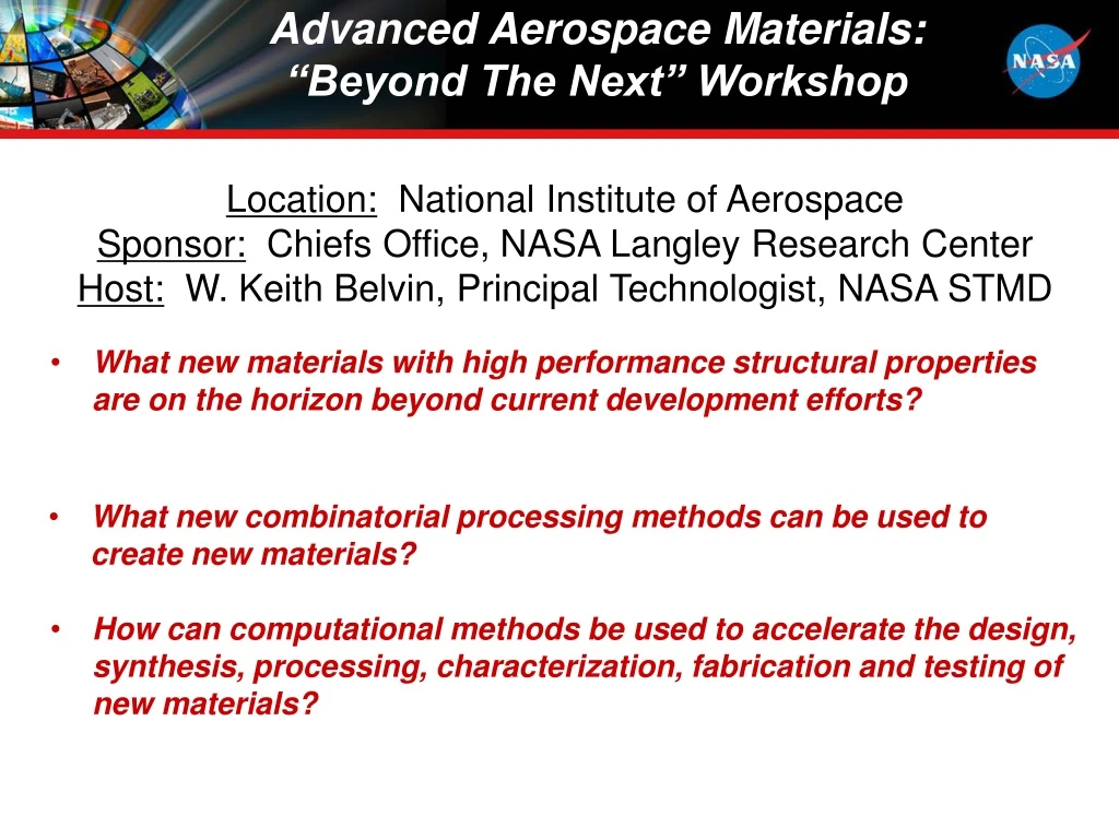 advanced aerospace materials beyond the next workshop